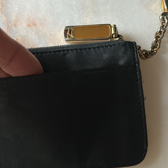 FENDI BLACK LEATHER KEY CHAIN CARD WALLET - Picture 5 of 16